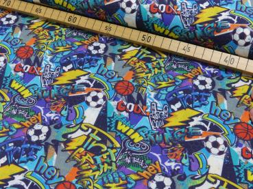 Preview: Baumwoll Druck Street Style Graffitti
